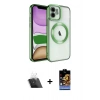 ieg™ iPhone 11 Kılıf Nova Işık Özel Seri - Siyah Buffer Hayalet Cam Ekran Koruyucu + Şeffaf Kamera Lens Koruma Cam