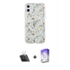 ieg™ iPhone 11 Kılıf Pusula Form - Siyah Bilvis 5in1 3D Magic Cam Ekran Koruyucu + Şeffaf Kamera Lens Koruma Cam