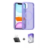 ieg™ iPhone 11 Kılıf Siluet Minimal Prime - Siyah Bilvis 5in1 3D Magic Cam Ekran Koruyucu + Şeffaf Kamera Lens Koruma Cam