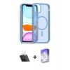 ieg™ iPhone 11 Kılıf Siluet Minimal Prime - Siyah Bilvis 5in1 3D Magic Cam Ekran Koruyucu + Şeffaf Kamera Lens Koruma Cam