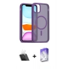 ieg™ iPhone 11 Kılıf Siluet Minimal Prime - Siyah Bilvis 5in1 3D Magic Cam Ekran Koruyucu + Şeffaf Kamera Lens Koruma Cam