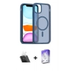 ieg™ iPhone 11 Kılıf Siluet Minimal Prime - Siyah Bilvis 5in1 3D Magic Cam Ekran Koruyucu + Şeffaf Kamera Lens Koruma Cam