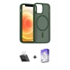 ieg™ iPhone 11 Kılıf Siluet Minimal Prime - Siyah Bilvis 5in1 3D Magic Cam Ekran Koruyucu + Şeffaf Kamera Lens Koruma Cam