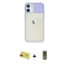 ieg™ iPhone 11 Kılıf Vadi Çizgi - Siyah Joko Magic 5D Hayalet Cam + Kırmızı Rainbow Kamera Lens Koruma Cam