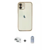 ieg™ iPhone 11 Kılıf Vadi Minimal - Siyah Joko Magic 5D Cam + Yeşil Pers Alüminyum Kamera Lens