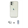 ieg™ iPhone 11 Kılıf Vadi Minimal - Siyah Joko Magic 5D Cam + Yeşil Pers Alüminyum Kamera Lens
