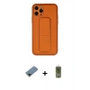 ieg™ iPhone 11 Pro Kılıf Akış Doku - Siyah Joko Magic 5D Hayalet Cam + Siyah Shine Kamera Lens Koruma Cam