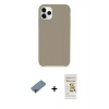 ieg™ iPhone 11 Pro Kılıf Zirve Modern Özel Seri - Siyah Mat Seramik Nano Ekran Koruyucu + Sierra Blue Shine Kamera Lens Koruma Cam