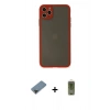 ieg™ iPhone 11 Pro Max Kılıf Ahenk Çizgi Serisi - Siyah Joko Magic 5D Hayalet Cam + Siyah Metal Kamera Lens Koruma Cam
