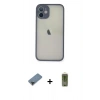 ieg™ iPhone 11 Pro Max Kılıf Ahenk Çizgi Serisi - Siyah Joko Magic 5D Hayalet Cam + Siyah Metal Kamera Lens Koruma Cam