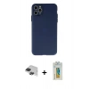 ieg™ iPhone 11 Pro Max Kılıf Atlas Minimal Prime - Siyah Polymer Nano Ekran Koruyucu + Siyah Pers Alüminyum Kamera Lens