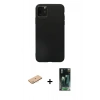 ieg™ iPhone 11 Pro Max Kılıf Kozmos Yansıma Özel Seri - Şeffaf 360 Full Body Arka Koruyucu + Pembe Renkli Kamera Lens Koruma Cam