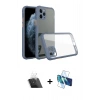 ieg™ iPhone 11 Pro Max Kılıf Nova Asil Özel Seri - Siyah 3D Antistatik Cam Ekran Koruyucu + Şeffaf Kamera Lens Koruma Cam