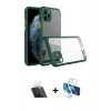 ieg™ iPhone 11 Pro Max Kılıf Nova Asil Özel Seri - Siyah 3D Antistatik Cam Ekran Koruyucu + Şeffaf Kamera Lens Koruma Cam