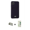 ieg™ iPhone 11 Pro Max Kılıf Vadi Çizgi Prime - Siyah 20D Premium Cam Ekran Koruyucu + Yeşil Rainbow Kamera Lens Koruma Cam