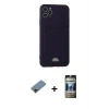 ieg™ iPhone 11 Pro Max Kılıf Vadi Çizgi Prime - Siyah 34D Hayalet Izgaralı Cam + Siyah Shine Kamera Lens Koruma Cam