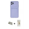 ieg™ iPhone 11 Pro Max Kılıf Vadi Çizgi Prime - Siyah Mat Seramik Nano Ekran Koruyucu + Gold Rainbow Kamera Lens Koruma Cam