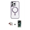 ieg™ iPhone 11 Pro Max Kılıf Yadigar Klasik Özel Seri - Şeffaf 360 Full Body Arka Koruyucu + Kırmızı Pers Alüminyum Kamera Lens