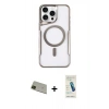 ieg™ iPhone 11 Pro Max Kılıf Yadigar Klasik Özel Seri - Şeffaf Pasifik Cam Ekran Koruyucu + Yeşil Rainbow Kamera Lens Koruma Cam