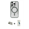 ieg™ iPhone 11 Pro Max Kılıf Yadigar Klasik Özel Seri - Şeffaf Pasifik Cam Ekran Koruyucu + Yeşil Rainbow Kamera Lens Koruma Cam