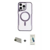 ieg™ iPhone 11 Pro Max Kılıf Yadigar Klasik Özel Seri - Şeffaf Pasifik Cam Ekran Koruyucu + Yeşil Rainbow Kamera Lens Koruma Cam