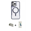 ieg™ iPhone 11 Pro Max Kılıf Yadigar Klasik Özel Seri - Şeffaf Pasifik Cam Ekran Koruyucu + Yeşil Rainbow Kamera Lens Koruma Cam