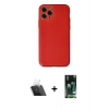 ieg™ iPhone 11 Pro Max Kılıf Yadigar Klasik - Siyah 360 Mat Full Body Arka Koruyucu + Şeffaf Kamera Lens Koruma Cam