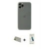 ieg™ iPhone 11 Pro Max Kılıf Yadigar Yansıma Serisi - Şeffaf Pasifik Cam Ekran Koruyucu + Gold Rainbow Kamera Lens Koruma Cam