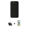 ieg™ iPhone 11 Pro Max Kılıf Yadigar Yansıma Serisi - Siyah Polymer Nano Ekran Koruyucu + Şeffaf Kamera Lens Koruma Cam