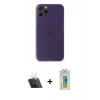 ieg™ iPhone 11 Pro Max Kılıf Yadigar Yansıma Serisi - Siyah Polymer Nano Ekran Koruyucu + Şeffaf Kamera Lens Koruma Cam