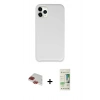 ieg™ iPhone 11 Pro Max Kılıf Zirve Modern Özel Seri - Siyah 20D Premium Cam Ekran Koruyucu + Kırmızı Pers Alüminyum Kamera Lens