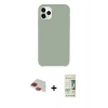 ieg™ iPhone 11 Pro Max Kılıf Zirve Modern Özel Seri - Siyah 20D Premium Cam Ekran Koruyucu + Kırmızı Pers Alüminyum Kamera Lens