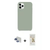 ieg™ iPhone 11 Pro Max Kılıf Zirve Modern Özel Seri - Siyah Mat Seramik Nano Ekran Koruyucu + Lacivert Pers Alüminyum Kamera Lens