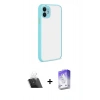 ieg™ iPhone 12 Kılıf Ahenk Çizgi Serisi - Siyah Bilvis 5in1 3D Magic Cam Ekran Koruyucu + Şeffaf Kamera Lens Koruma Cam