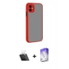 ieg™ iPhone 12 Kılıf Ahenk Çizgi Serisi - Siyah Bilvis 5in1 3D Magic Cam Ekran Koruyucu + Şeffaf Kamera Lens Koruma Cam