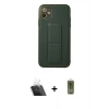 ieg™ iPhone 12 Kılıf Akış Doku - Siyah Joko Magic 5D Hayalet Cam + Şeffaf Kamera Lens Koruma Cam