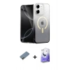 ieg™ iPhone 12 Kılıf Eksen Minimal Özel Seri - Siyah Bilvis 5in1 5D Magic Hayalet Cam Ekran Koruyucu + Gold Shine Kamera Lens Koruma Cam