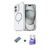 ieg™ iPhone 12 Kılıf Kıvılcım Form Prime - Siyah Bilvis 5in1 5D Magic Hayalet Cam Ekran Koruyucu + Gold Shine Kamera Lens Koruma Cam