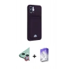 ieg™ iPhone 12 Kılıf Vadi Çizgi Prime - Siyah Bilvis 5in1 3D Magic Cam Ekran Koruyucu + Kırmızı Raze Metal Kamera Lens