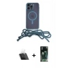 ieg™ iPhone 12 Pro Kılıf Eksen Özel Seri - Şeffaf 360 Full Body Arka Koruyucu + Şeffaf Kamera Lens Koruma Cam