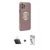 ieg™ iPhone 12 Pro Kılıf İz Form Serisi - Şeffaf Uv Polymer Nano Ekran Koruyucu + Şeffaf Kamera Lens Koruma Cam