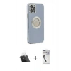 ieg™ iPhone 12 Pro Kılıf İz Form Serisi - Şeffaf Uv Polymer Nano Ekran Koruyucu + Şeffaf Kamera Lens Koruma Cam