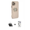 ieg™ iPhone 12 Pro Kılıf İz Form Serisi - Şeffaf Uv Polymer Nano Ekran Koruyucu + Şeffaf Kamera Lens Koruma Cam