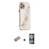 ieg™ iPhone 12 Pro Kılıf Nova Işık Prime - Siyah 34D Hayalet Izgaralı Cam + Sierra Blue Shine Kamera Lens Koruma Cam