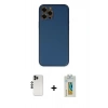 ieg™ iPhone 12 Pro Kılıf Yadigar Klasik - Siyah Polymer Nano Ekran Koruyucu + Siyah Shine Kamera Lens