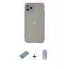 ieg™ iPhone 12 Pro Max Kılıf Ahenk Çizgi Serisi - Siyah Joko Magic 5D Cam + Gümüş Shine Kamera Lens Koruma Cam