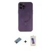 ieg™ iPhone 12 Pro Max Kılıf Akış Minimal Özel Seri - Siyah Joko 5D Cam + Siyah Shine Kamera Lens Koruma Cam