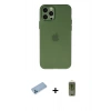 ieg™ iPhone 12 Pro Max Kılıf Atlas Minimal Prime - Siyah Joko Magic 5D Hayalet Cam + Mavi Shine Kamera Lens Koruma Cam