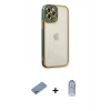 ieg™ iPhone 12 Pro Max Kılıf Çekirdek Klasik Serisi - Siyah Joko Magic 5D Cam + Gümüş Shine Kamera Lens Koruma Cam