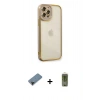 ieg™ iPhone 12 Pro Max Kılıf Çekirdek Klasik Serisi - Siyah Joko Magic 5D Hayalet Cam + Siyah Shine Kamera Lens Koruma Cam